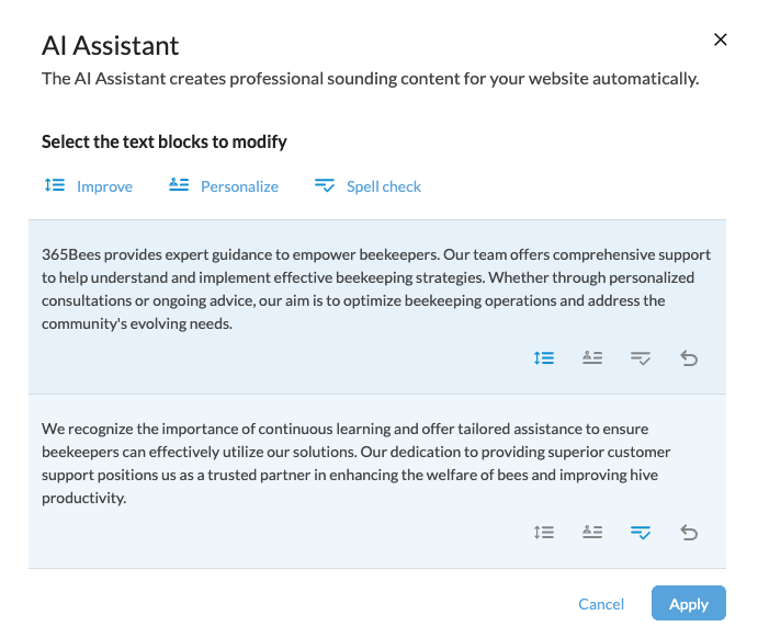 AI Assistant in action